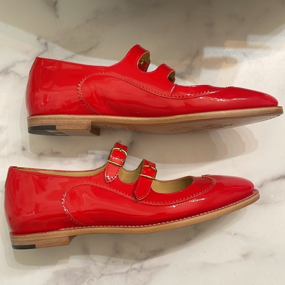 Office of Angela Scott Miss Margo Candy Apple Red Mary Jane Shoes - Picture 3 of 7